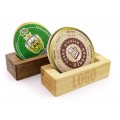Wooden beermat holder